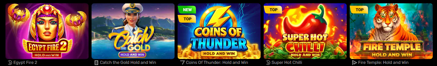 Slot games available at Patrick Spins Casino
